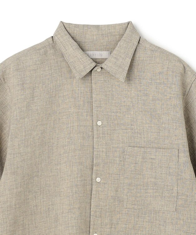 UNFILO MENS リネンライク シャツ グレー