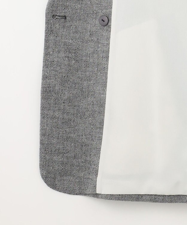 自由区 S 【洗える】ライトネップツイルジャケット コート モノトーン