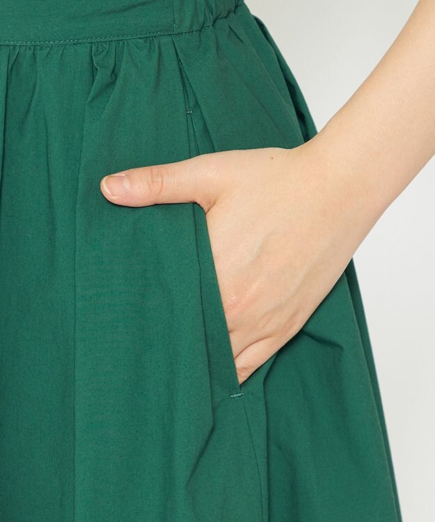 uncrave 【洗濯機洗い可】カラータイプライター フレアスカート（uncrave WHITE） グリーン