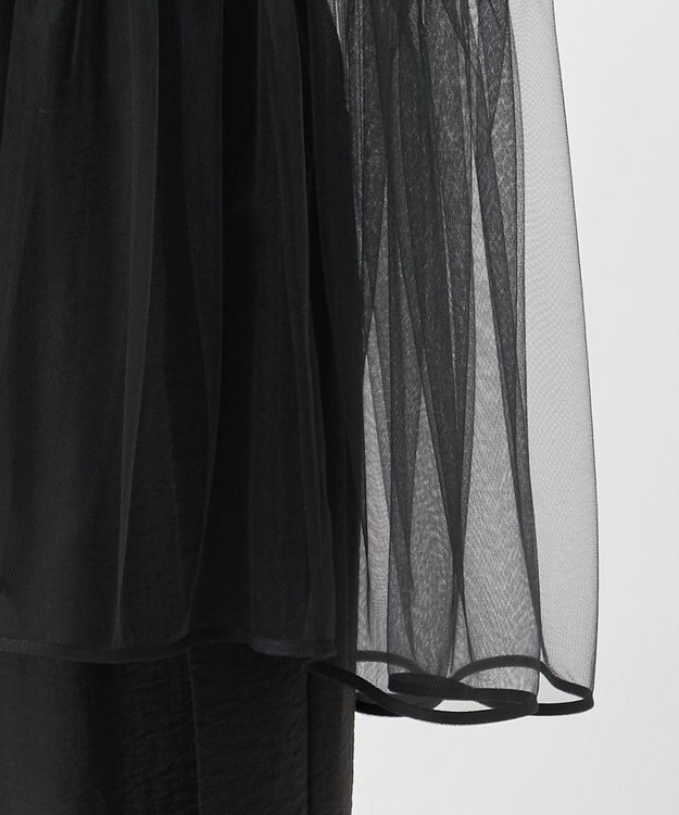 23区 【GOLD LABEL/見上愛さん着用】チュール ペプラムブラウス ブラック系