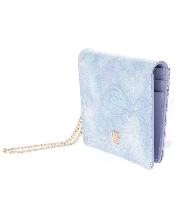 ANNA SUI パピヨン 2面パスケース ライトブルー