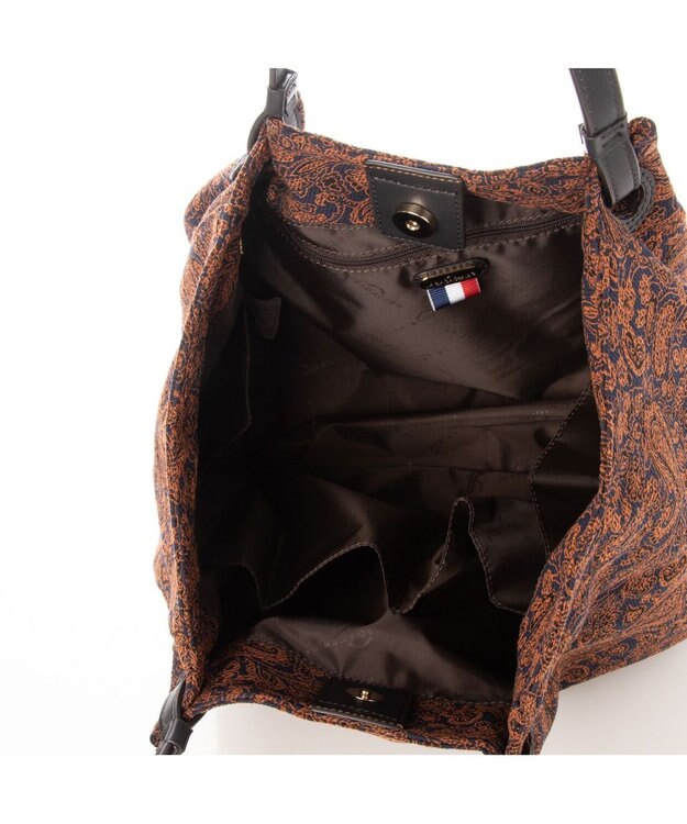 LA BAGAGERIE 【DEVEAUX】ペイズリーナチュラルトート レンガブラウン