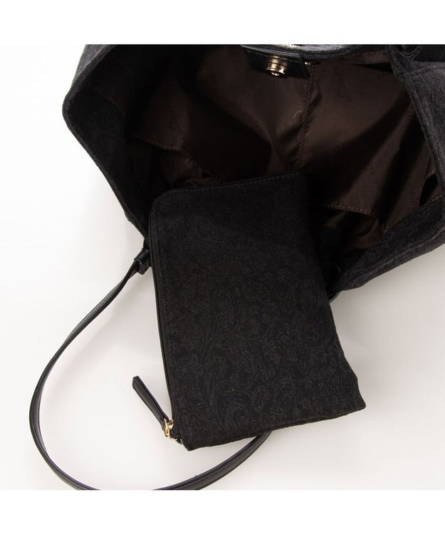 LA BAGAGERIE 【DEVEAUX】ペイズリーナチュラルトート ブラック