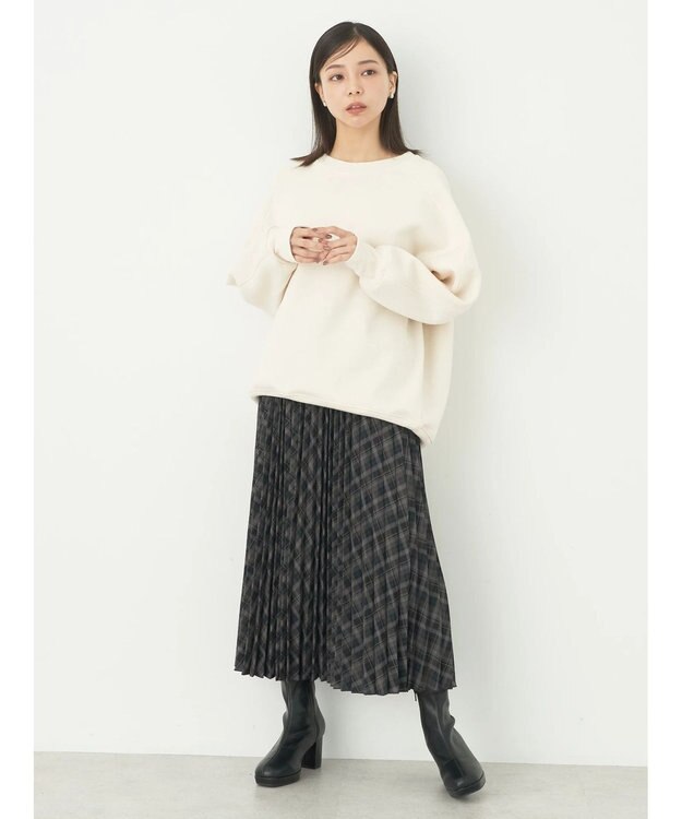 earth music&ecology 裏起毛チュニック Ivory