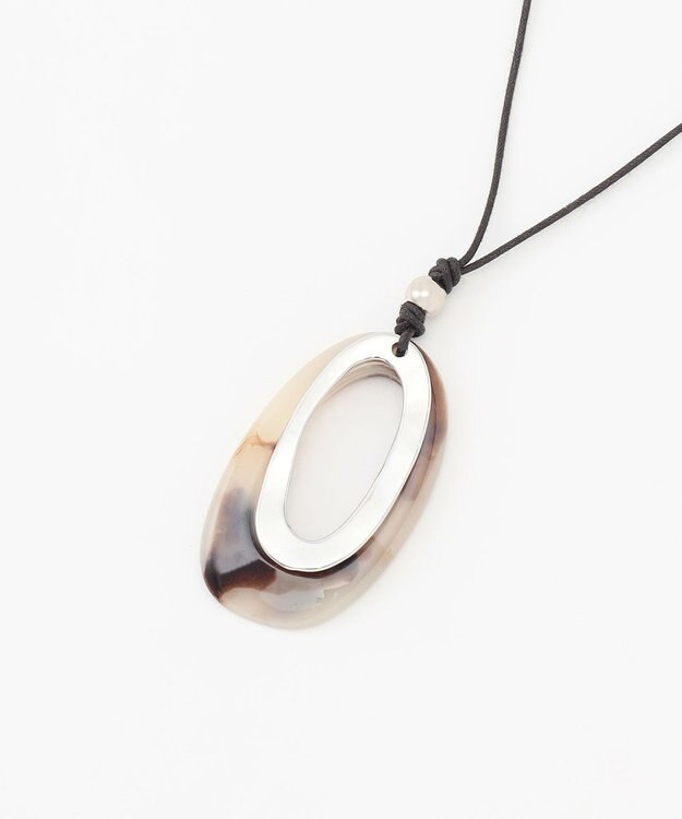 ANY マーブルフープネックレス シルバー