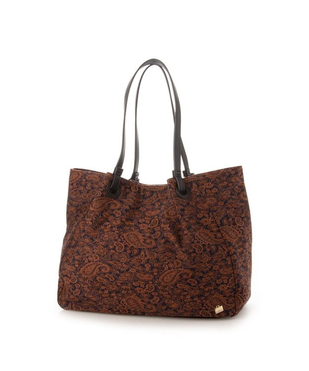 LA BAGAGERIE 【DEVEAUX】ペイズリーナチュラルトート レンガブラウン