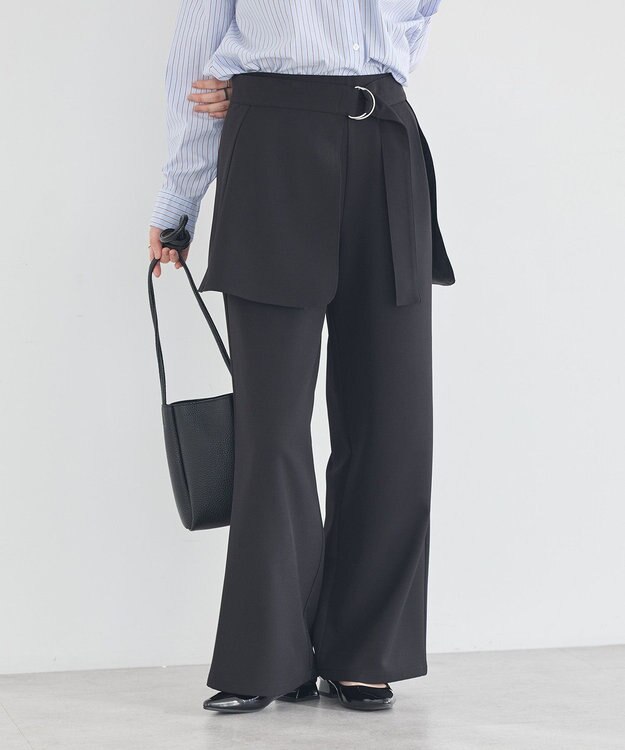 earth music&ecology 【予約】【2WAY】ラップスカート付きパンツ ブラック