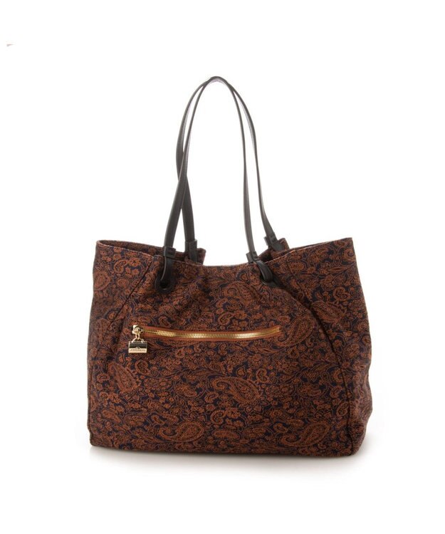 LA BAGAGERIE 【DEVEAUX】ペイズリーナチュラルトート レンガブラウン
