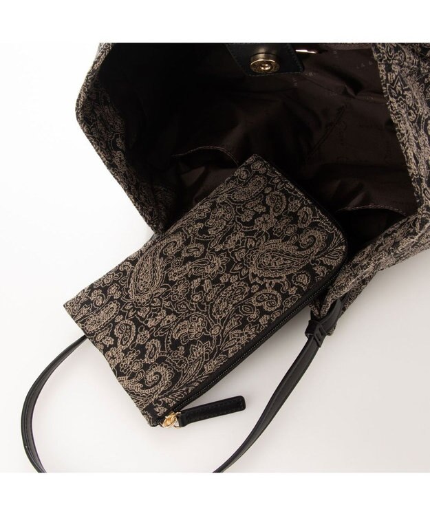 LA BAGAGERIE 【DEVEAUX】ペイズリーナチュラルトート ブルーブラック