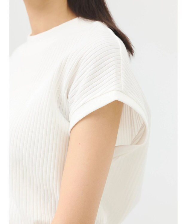 earth music&ecology フレンチスリーブリブプルオーバー Off White