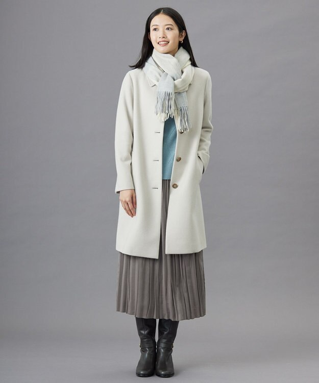 J.PRESS LADIES カシミヤチェック マフラー ライトグレー系3