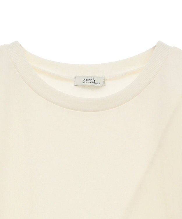 earth music&ecology サイドプリーツ裏起毛プルオーバー Ivory