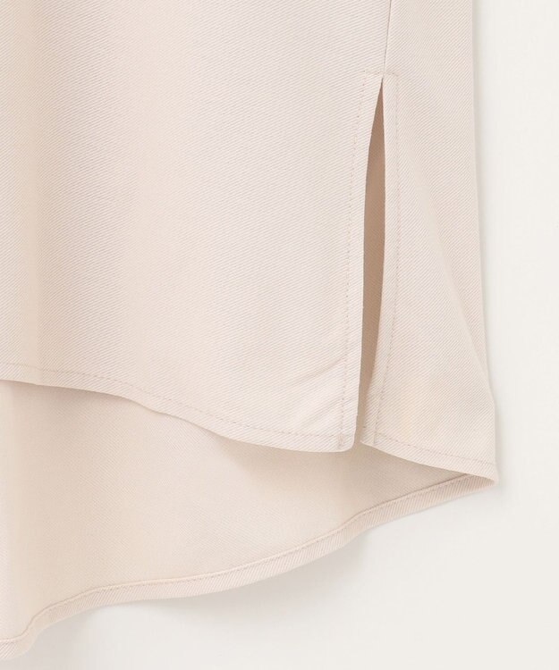 自由区 S 【UVカット・吸水速乾・洗える】ツイストプレーンバンドカラーチュニック丈 カットソー シャンパンベージュ