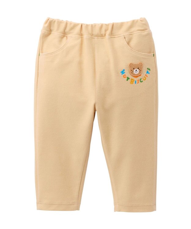 MIKI HOUSE HOT BISCUITS 【80-120cm】 パステルロゴ ストレッチパンツ ベージュ