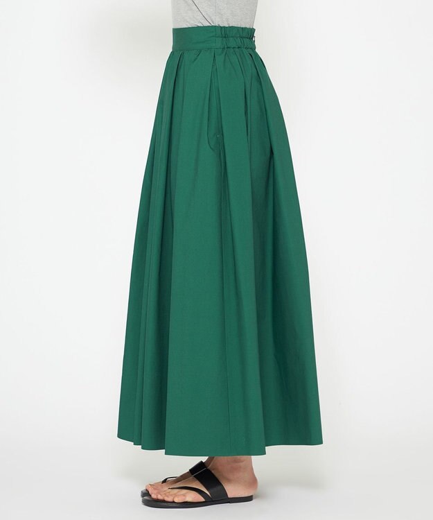 uncrave 【洗濯機洗い可】カラータイプライター フレアスカート（uncrave WHITE） グリーン