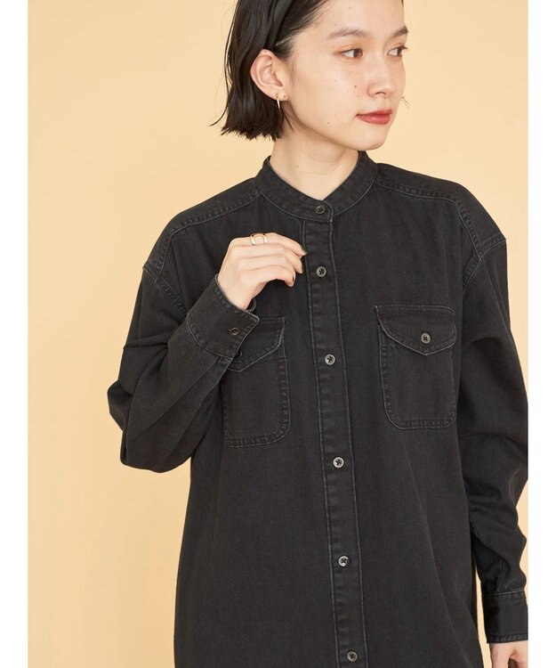 AMERICAN HOLIC デニムシャツワンピース Black