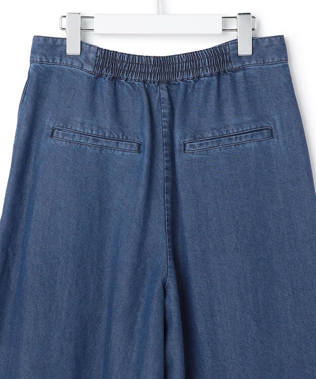 ICB L ナチュラルソフトデニム タックワイドパンツ バイオデニム