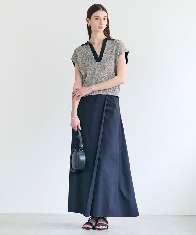 BEIGE， AGATE / バイカラー スキッパーニット Mix