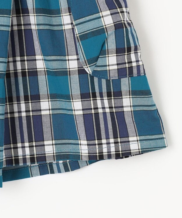 組曲 KIDS 【150-160cm】オーガニックコットンチェック ショートパンツ ネイビー系3