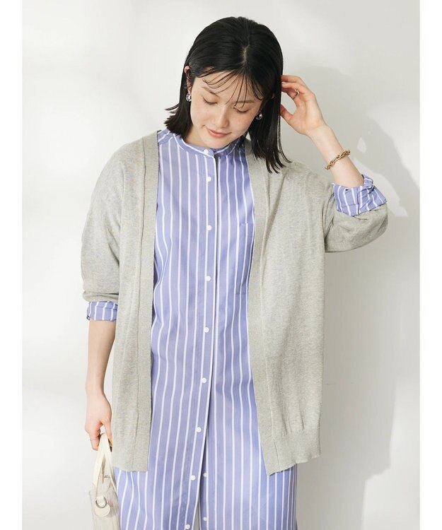 CRAFT STANDARD BOUTIQUE 強撚綿ニットカーディガン Gray