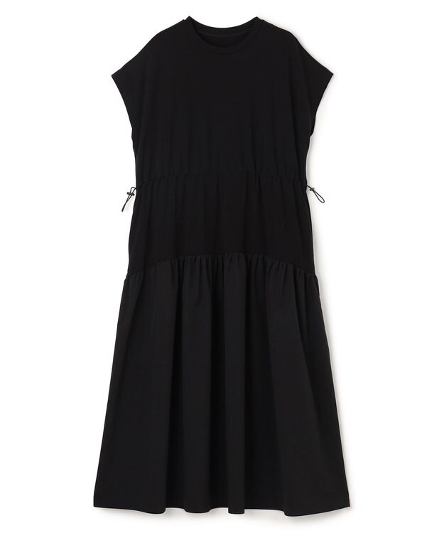 UNFILO L BEAUTY-FORM T コンビティアード ワンピース ブラック×ブラック