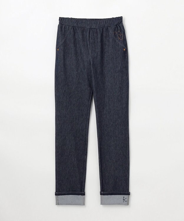 組曲 KIDS 【150-160㎝】ハートデニムニット パンツ ネイビー