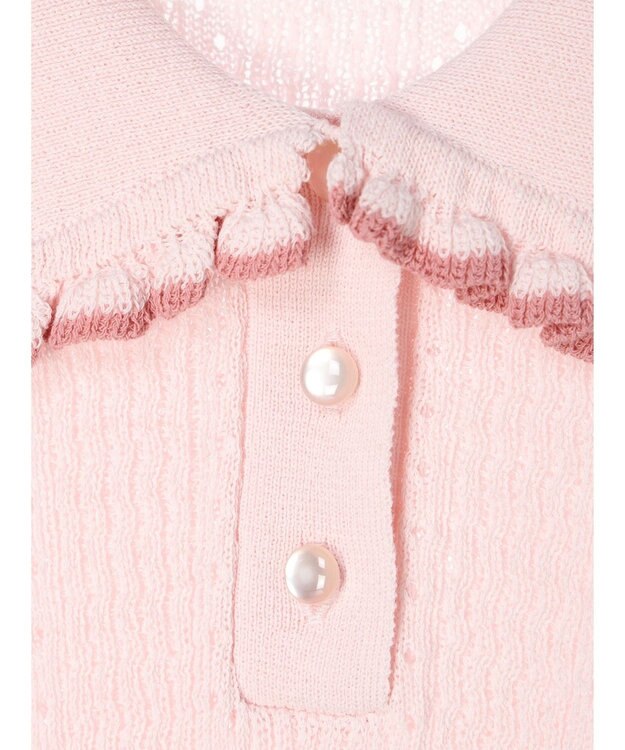 earth music&ecology フリルニットポロ Pink