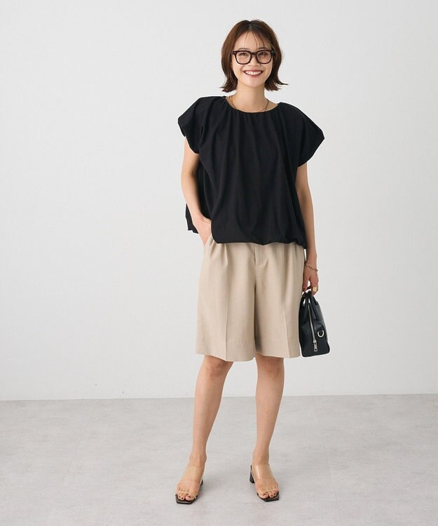 CRAFT STANDARD BOUTIQUE カットクレープ裾バルーンプルオーバー Black