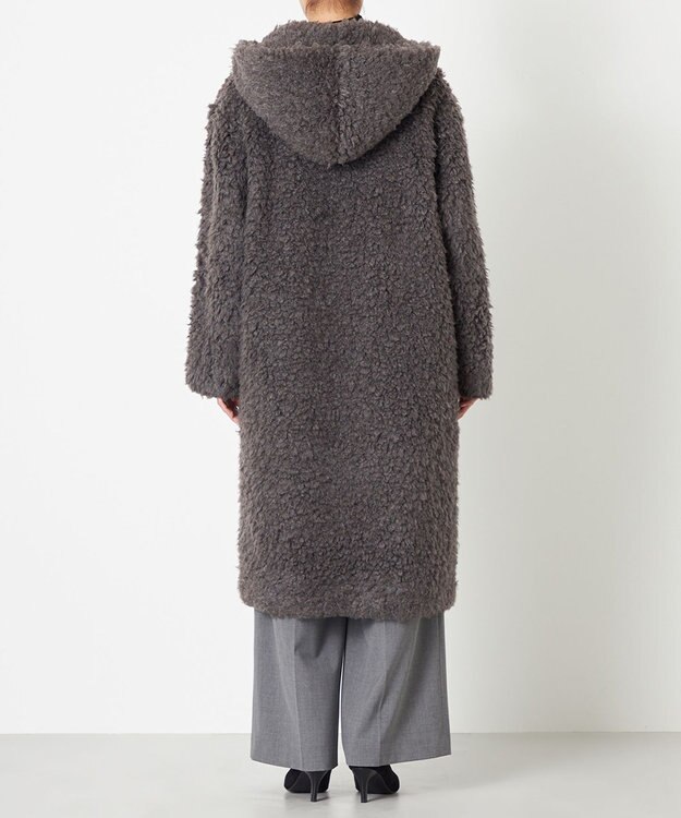 NAVE 【ReNAVE】プードルボア ロングジャケット チャコール系