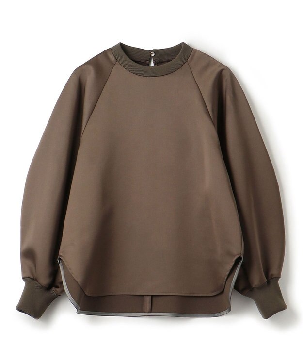 uncrave 【洗濯機洗い可】サテン ブラウス（uncrave WHITE） ブラウン