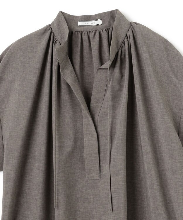 BEIGE， 【洗える/接触冷感/速乾/UVケア対応】BATEAU / スタンドカラードレス C.Gray