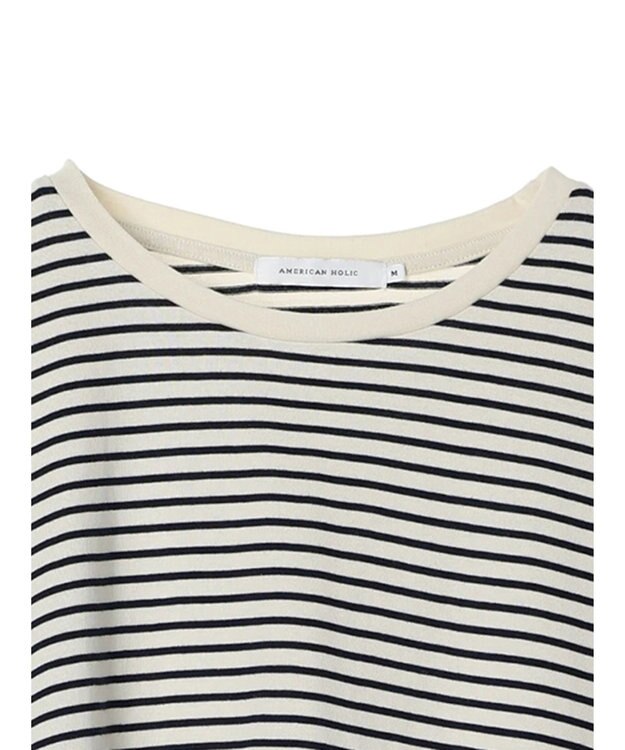 AMERICAN HOLIC ドルマン変形カットプルオーバー Border Navy