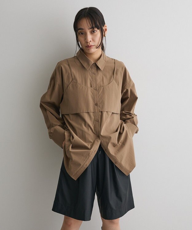 CRAFT STANDARD BOUTIQUE ビスチェレイヤード風シャツ Brown