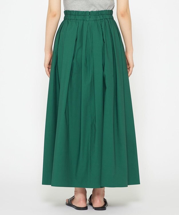 uncrave 【洗濯機洗い可】カラータイプライター フレアスカート（uncrave WHITE） グリーン