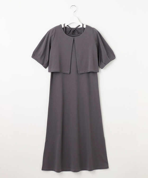 Feroux 【セットアイテム】カットレイヤード ワンピース グレー系