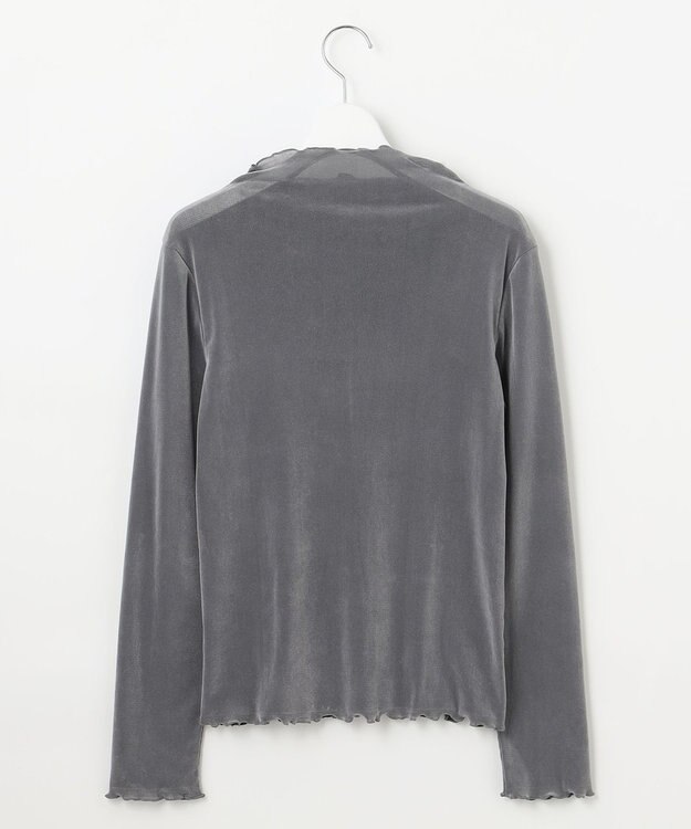 Feroux 【洗える】ベロア ハイネックトップス ライトグレー系
