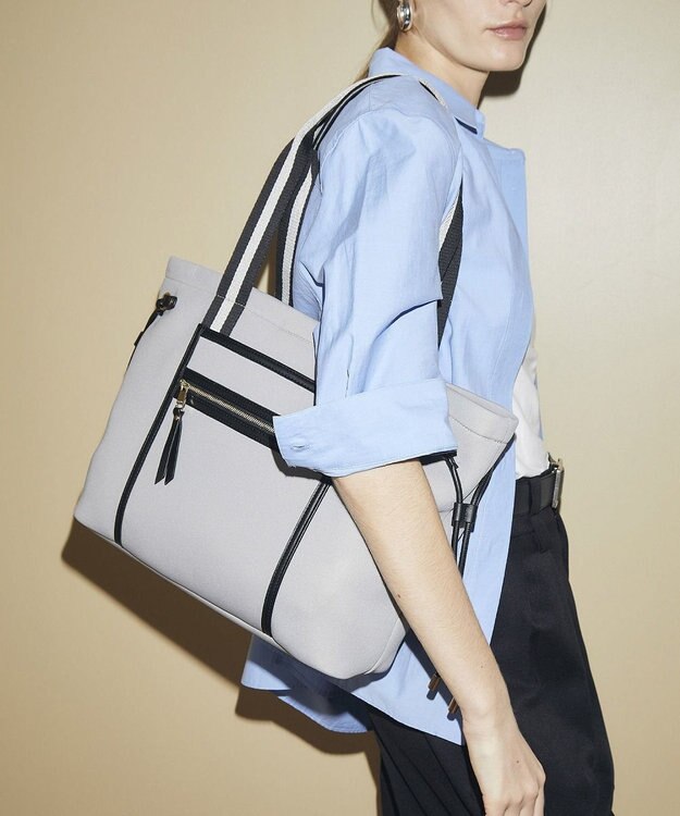 TOPKAPI 【新色追加】【TREASURE TOPKAPI】ネオプレン フロントポケット 2way トートバッグ グレー