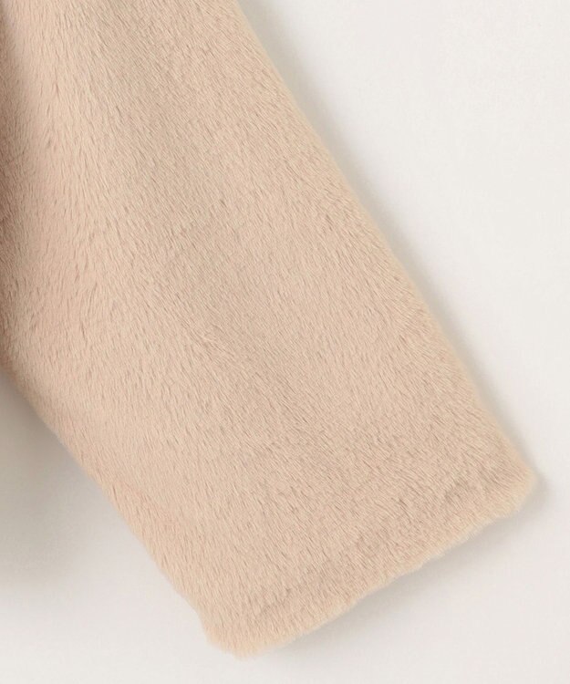 Feroux ノーカラーファー ジャケット ベージュ系