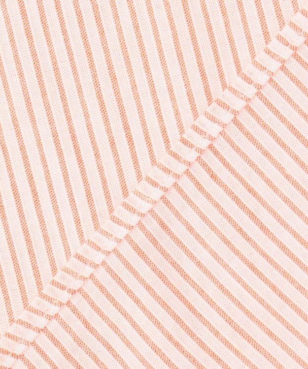 JOSEPH ABBOUD 【サスティナブル・７分袖】コットンリヨセルリネンコードストライプ シャツ オレンジ系1