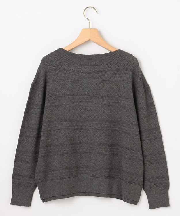 組曲 S 編み柄ディテールニット グレー系