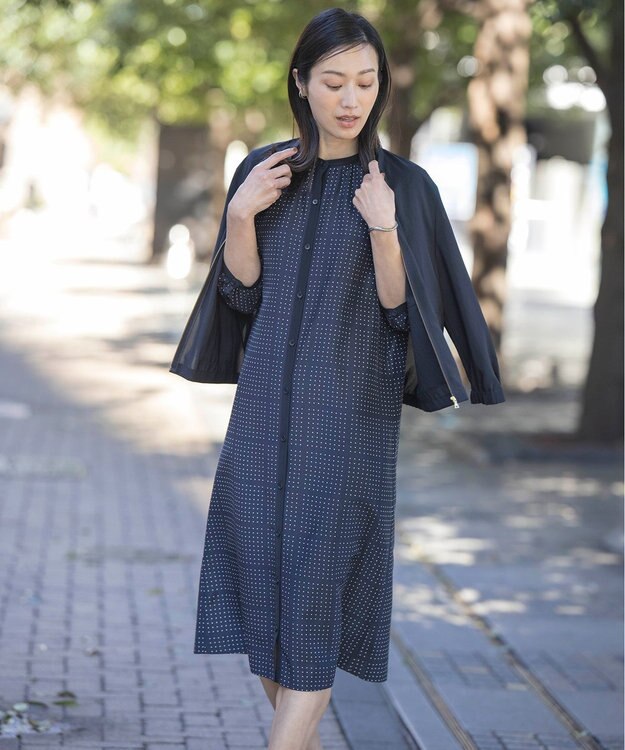 J.PRESS LADIES L 【WEB限定・洗える】ボイルドワッシャー ブルゾン ブラック系