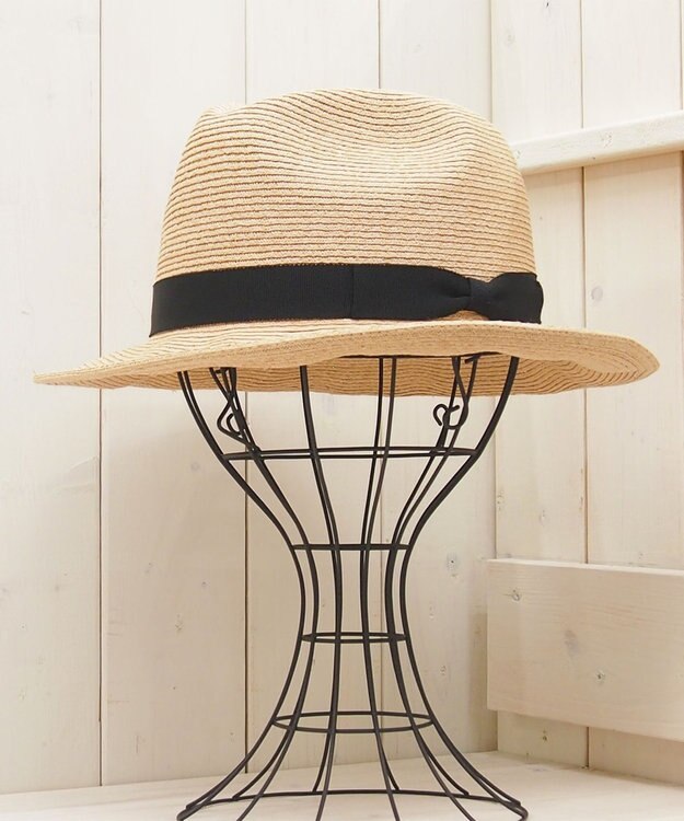 石田製帽 【UNISEX】 ラフィアブレード 中折れソフトハット ナチュラル