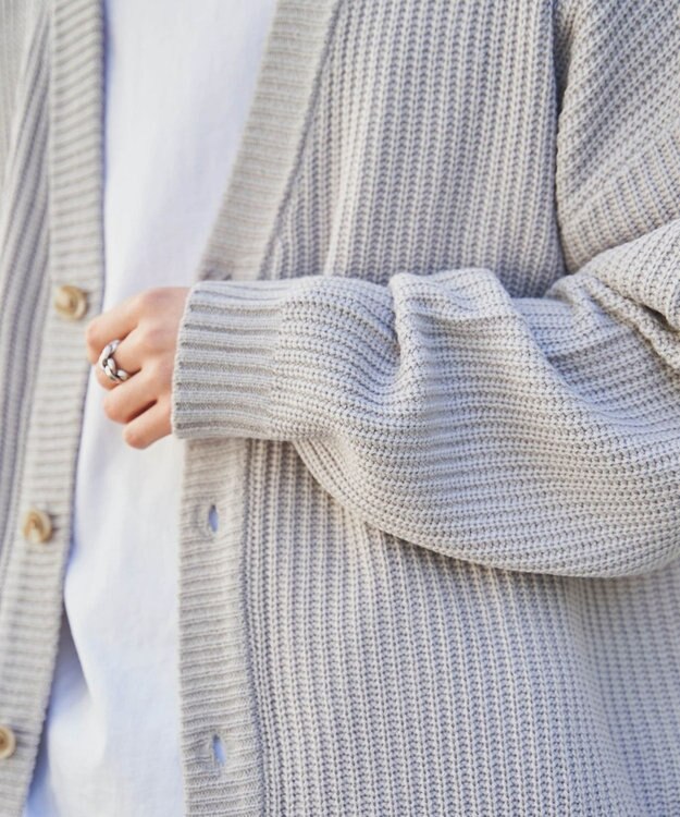 WEGO ルーズフィットカーディガン ライトグレー