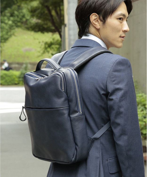 UNBILLION 【テレビ ドラマ着用アイテム】Otias アンティークタイプ合皮Bizリュック ネイビー