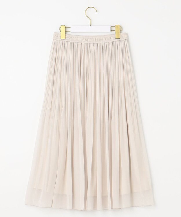 ANY SIS L 【洗える】シャイニープリーツ スカート ベージュ