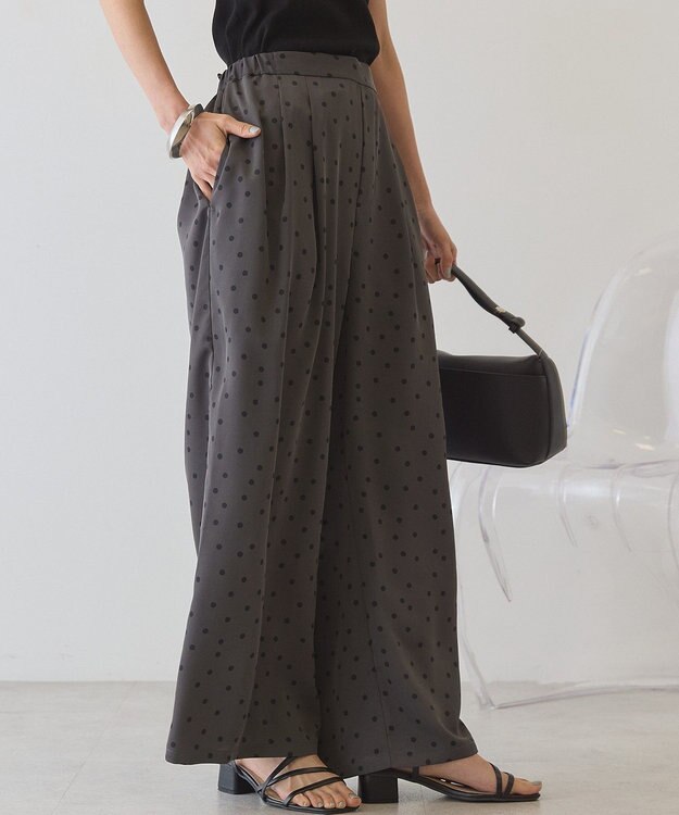 AMERICAN HOLIC ドットサテンイージーパンツ Charcoal Gray