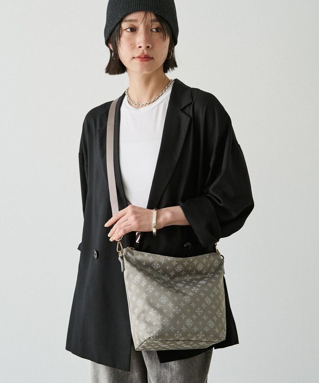 russet ナイロンジャガード2WAYミニショルダーバッグ(CE-1627) N.Gray