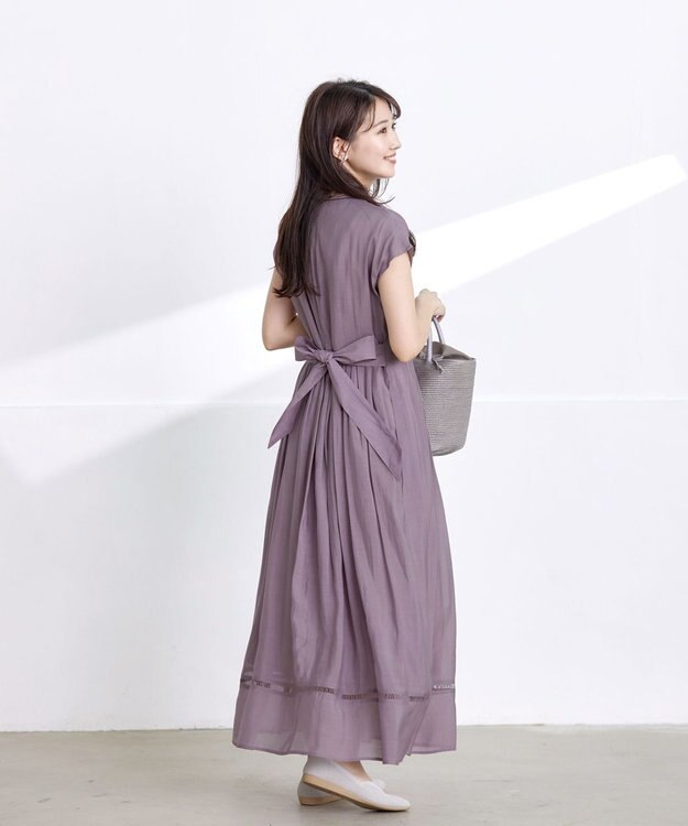 Tiaclasse 【洗える】はしごレースワンピース ピンク