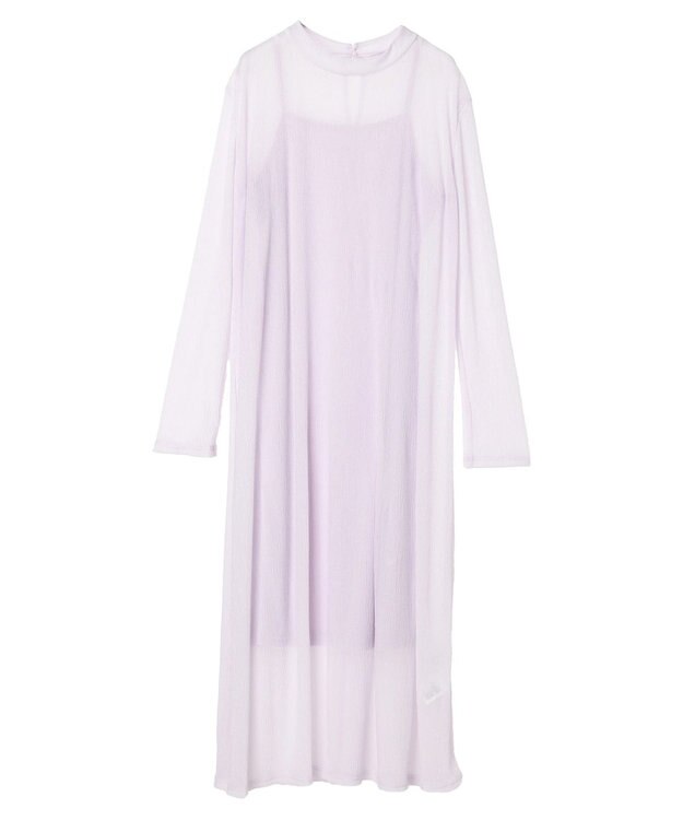 earth music&ecology ＳＥＴ２点シアーワンピース＋ペチワンピース Purple