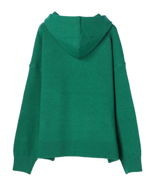 Green Parks スウェット風フード付ニットプルオーバー Green